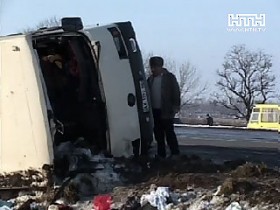 ДТП в Харьковской обл.: пассажирской автобус съехал в кювет