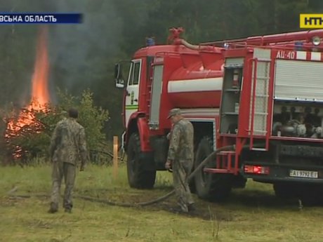 На Київщині провели навчання з ліквідації лісових пожеж та горіння торфовищ