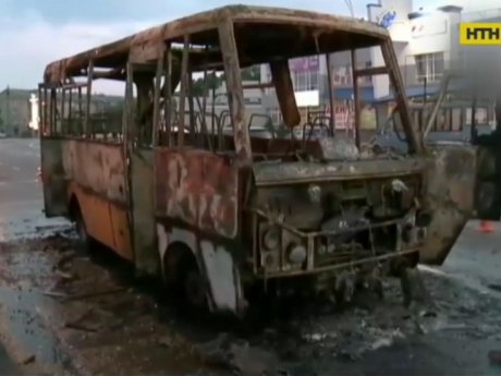 В Броварах на ходу загорелась маршрутка с пассажирами
