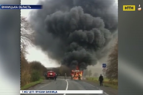 Сгорел пассажирский автобус в Винницкой области
