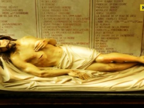 Ікону "Зняття з Хреста" та унікальну скульптуру тіла Спасителя презентували в Успенському соборі