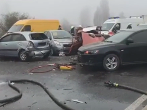 На въезде в Одессу столкнулись 11 автомобилей