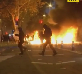 Футбольные болельщики устроили драки и поджоги в Испании