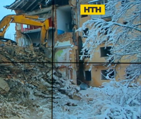 Остатки дома в Дрогобыче, который рухнул в августе 2019 года, сносят