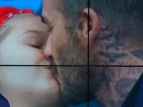 Футболіста Девіда Бекхема розкритикували за поцілунок із донькою